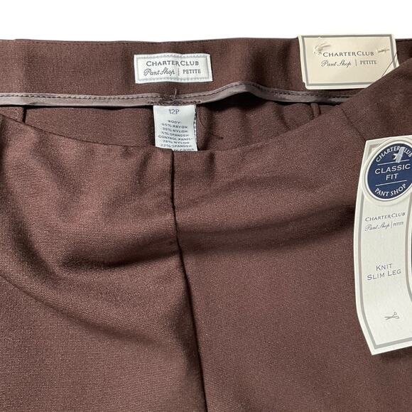 Charter Club Pant Shop Petite Knit Slim Leg Tummy Slimming Size Zipper Size 12 - Picture 3 of 8